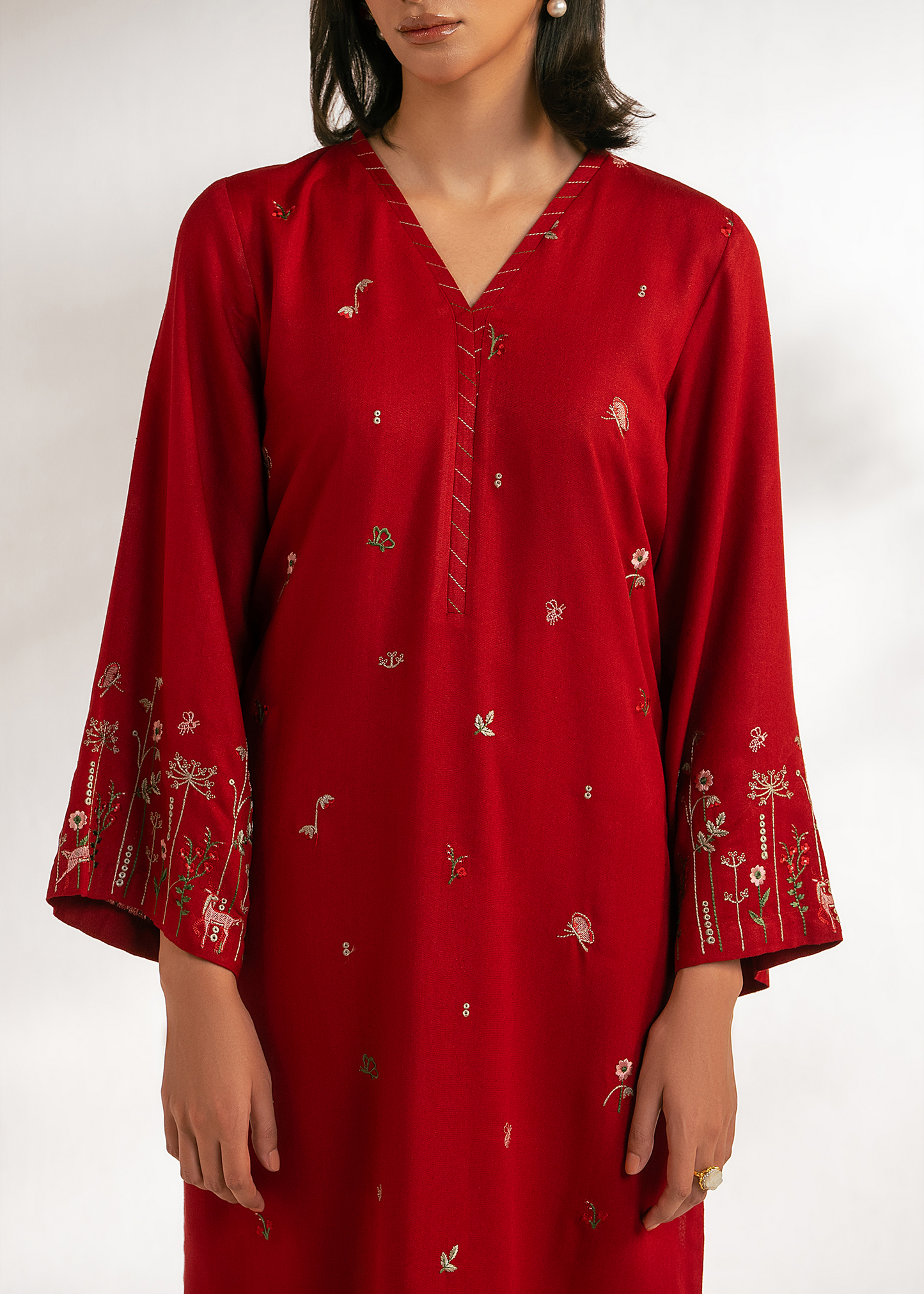Red Embroidered Suit