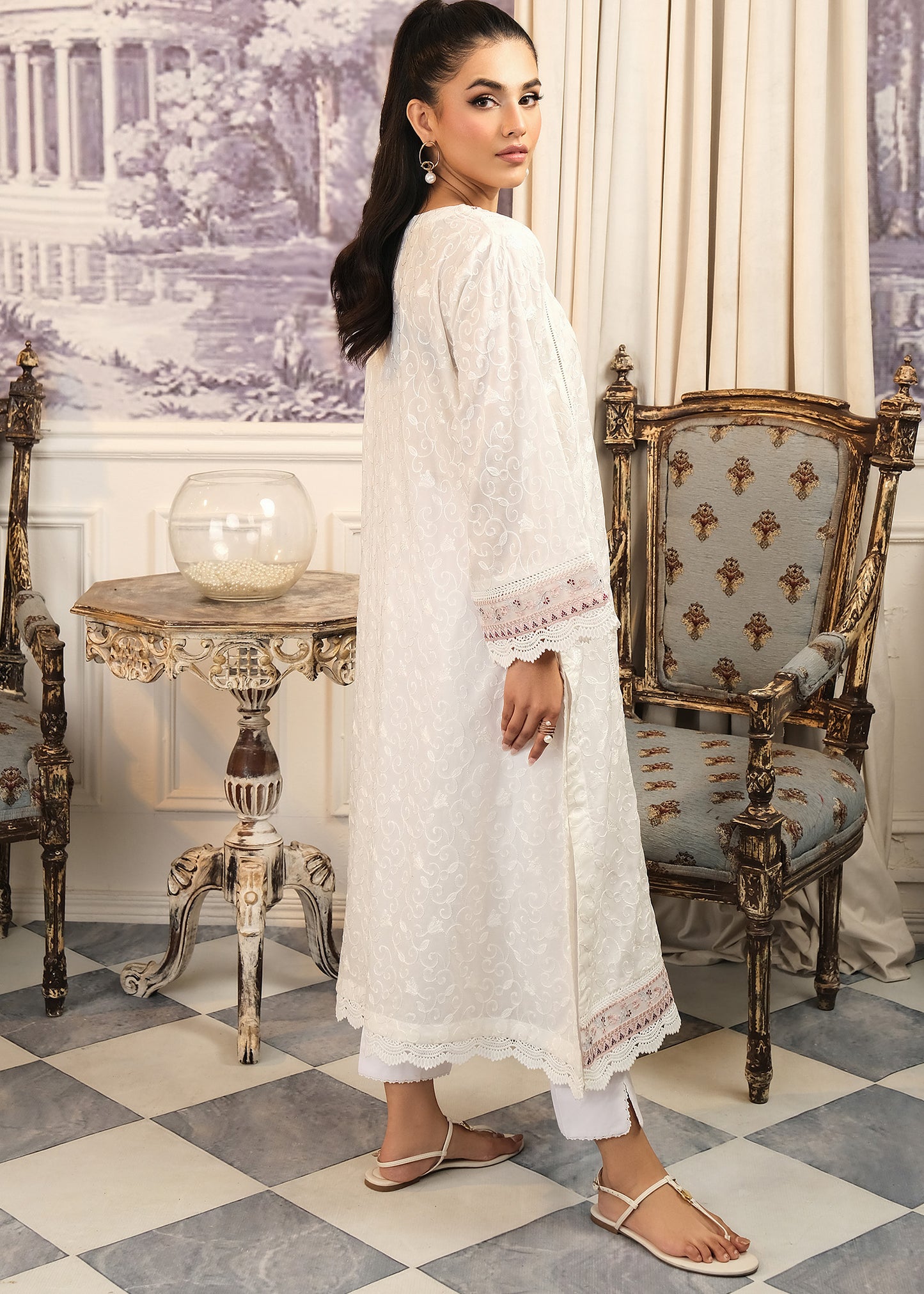 White Chickankari Shirt