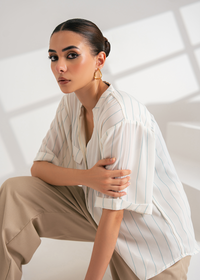 Green Striped Button Down Shirt