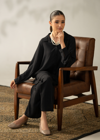Black Crush collared Co-ord set