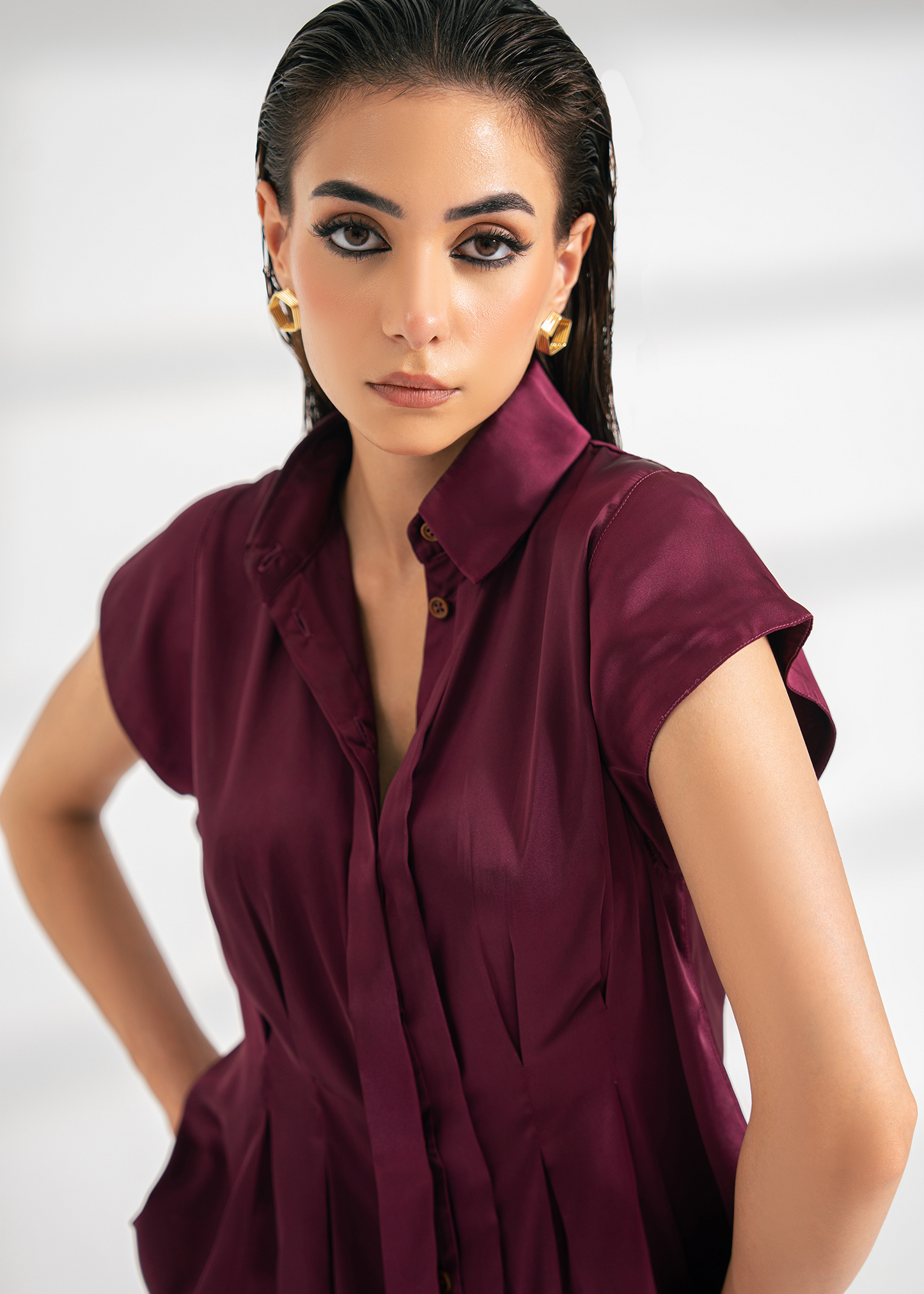 Plum Silk Blouse