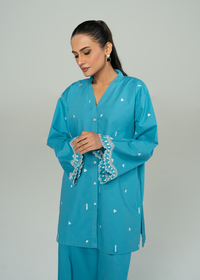 Turquoise Embroidered Co-ord