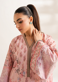 Pink Printed Embroidered Shirt