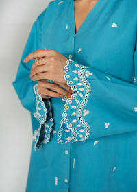 Turquoise Embroidered Co-ord