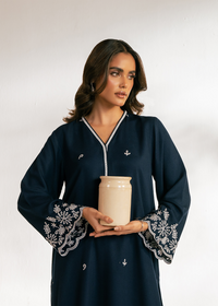 Blue Embroidered Suit