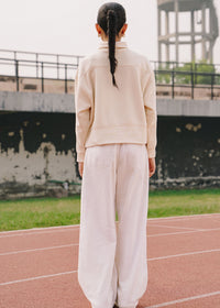 Beige Cropped Turtleneck