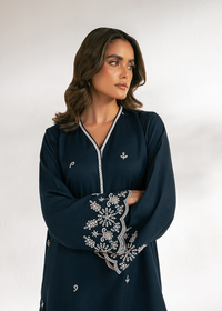 Blue Embroidered Suit