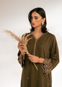 Olive Embroidered Suit