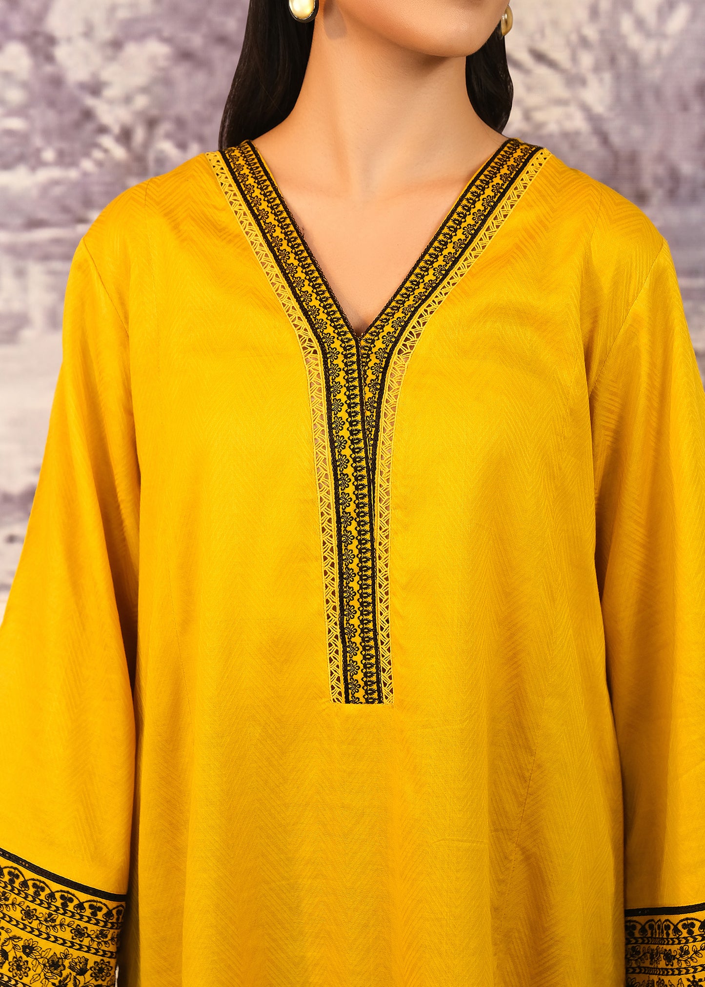 Mustard Embroidered Shirt
