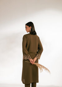 Olive Embroidered Suit