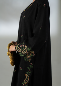 Embroidered Black Khaddar Suit - Long