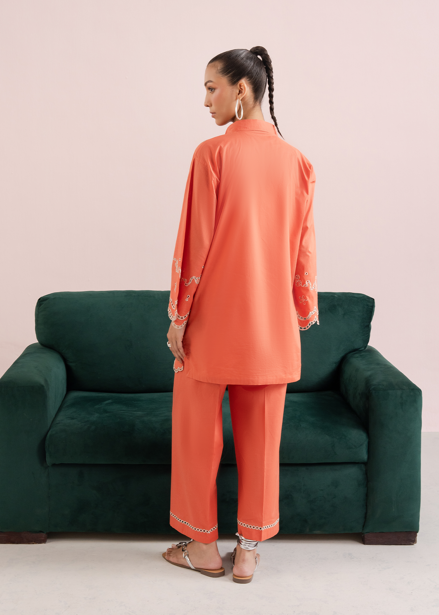 Orange Embroidered Co-ord