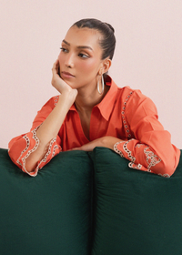 Orange Embroidered Co-ord