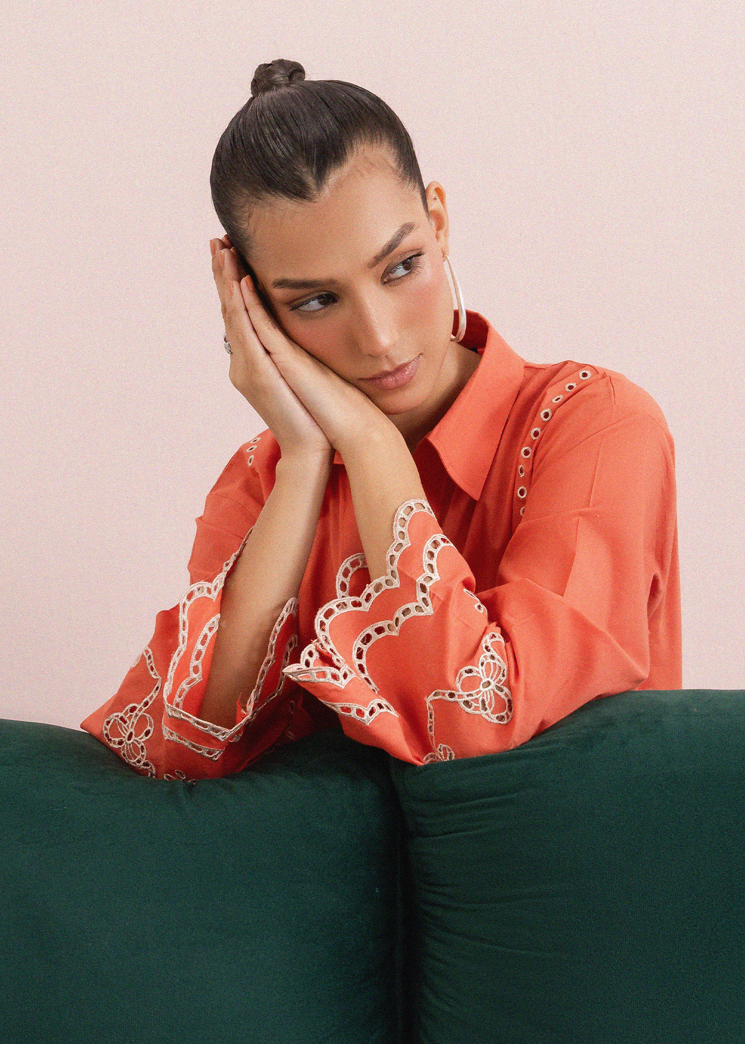 Orange Embroidered Co-ord