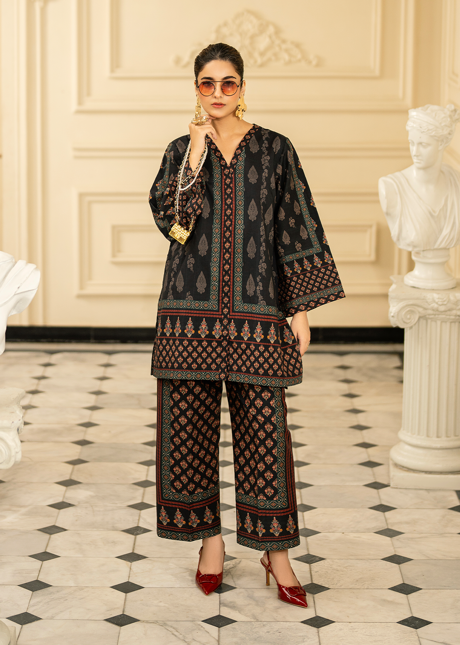 Black Printed Co-ord