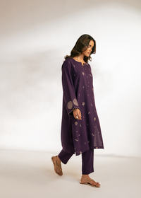 Purple Embroidered Suit