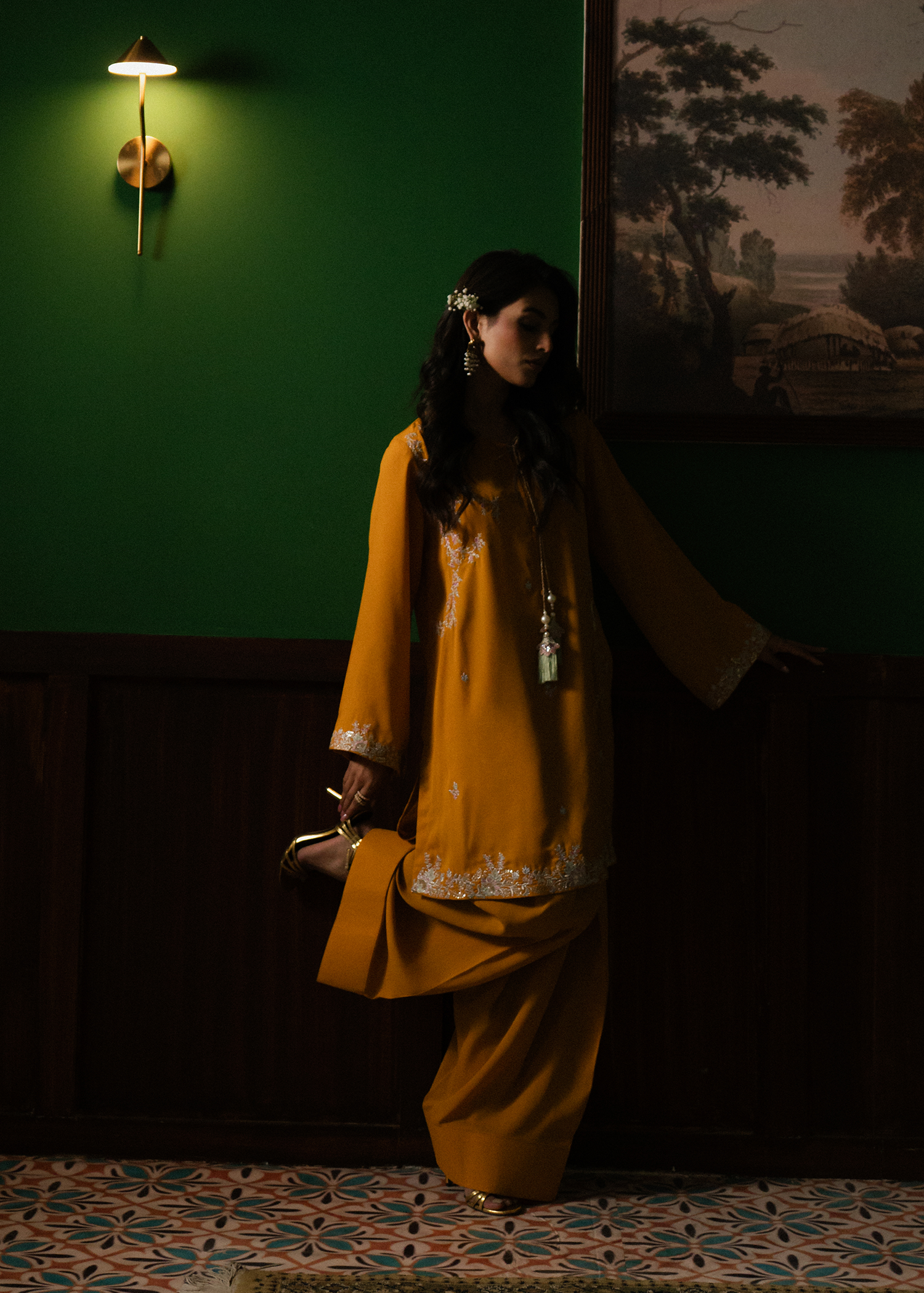 Tumeric Embroidered Suit