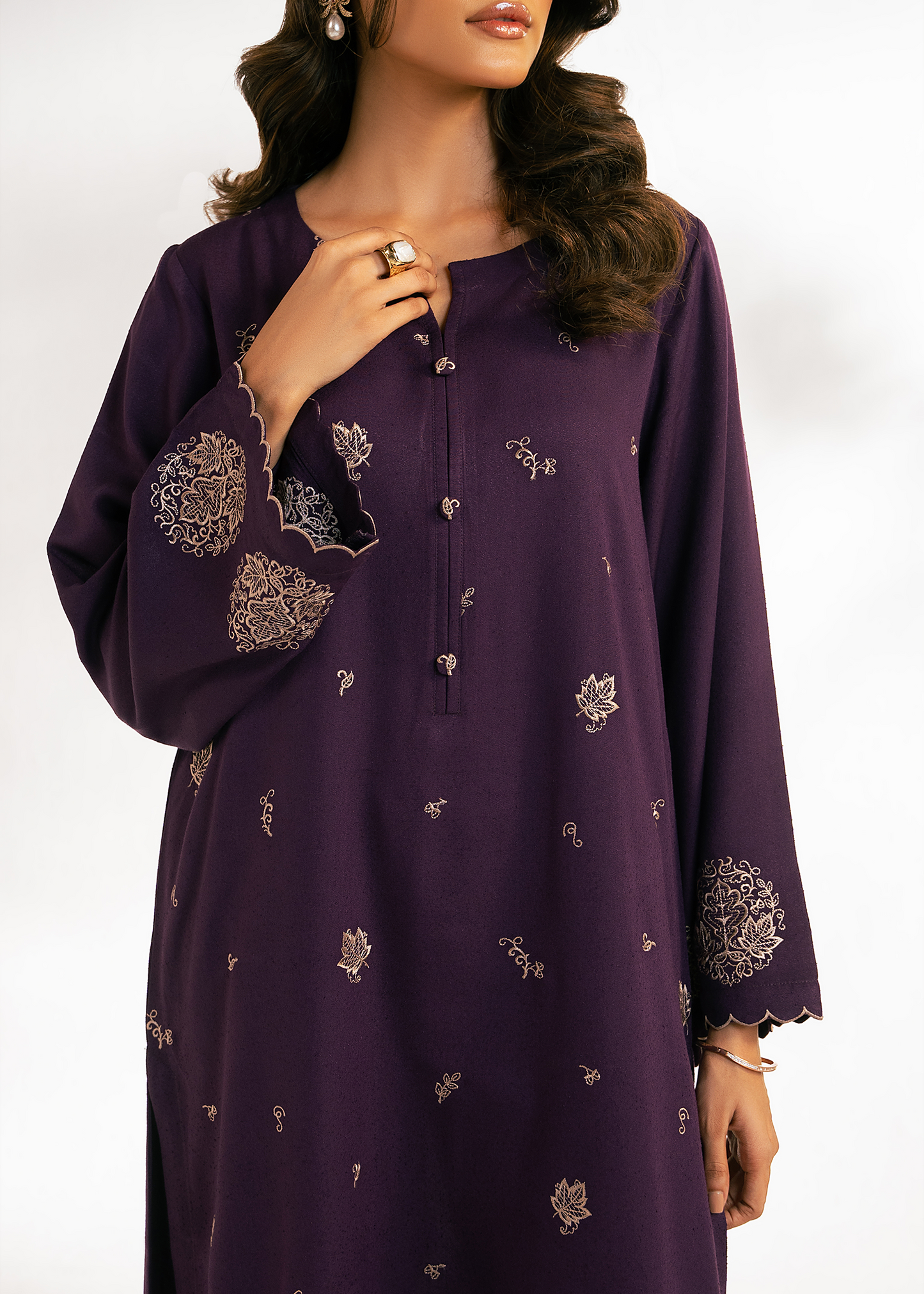 Purple Embroidered Suit