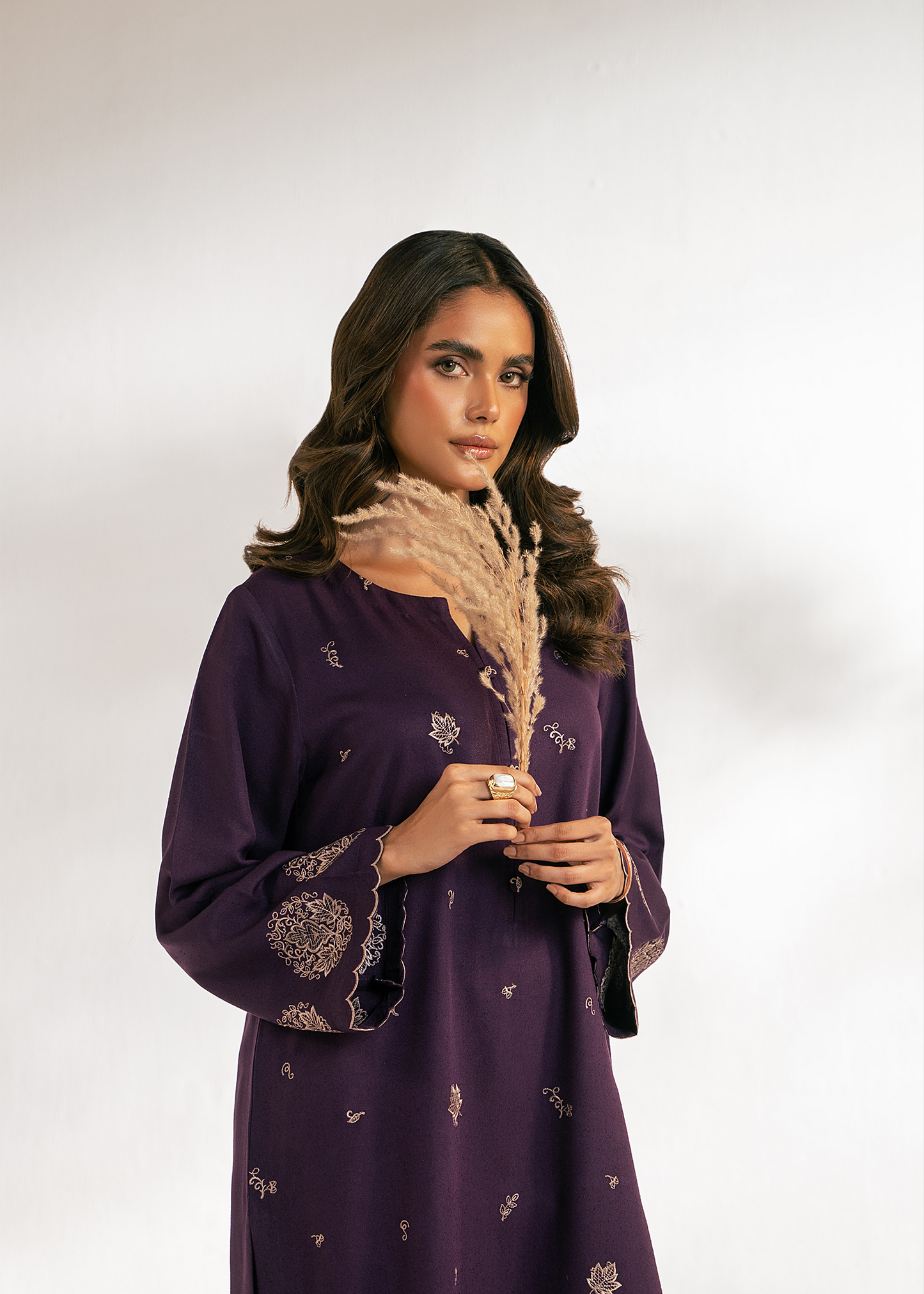 Purple Embroidered Suit