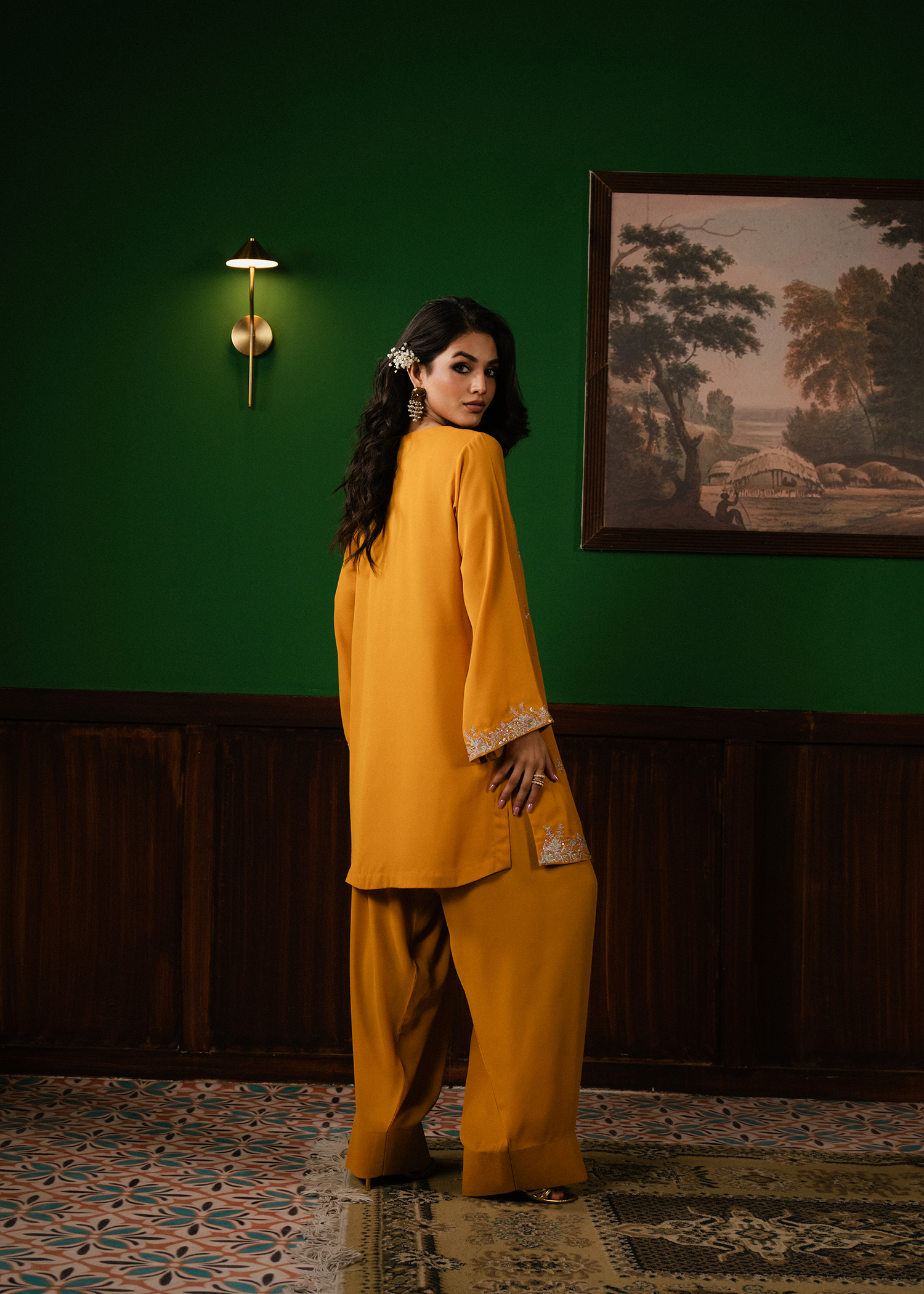 Tumeric Embroidered Suit