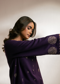 Purple Embroidered Suit