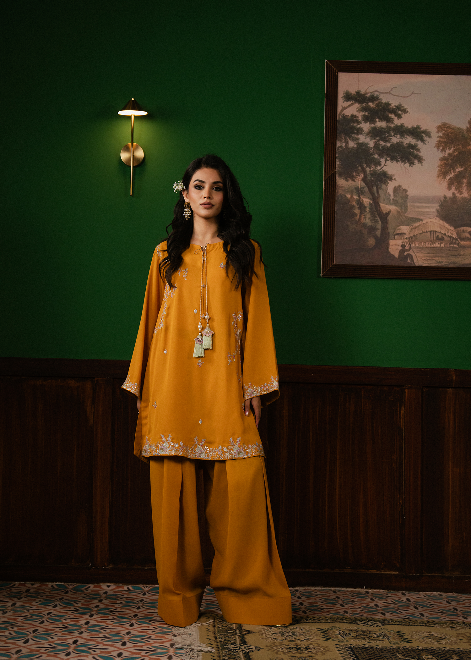 Tumeric Embroidered Suit