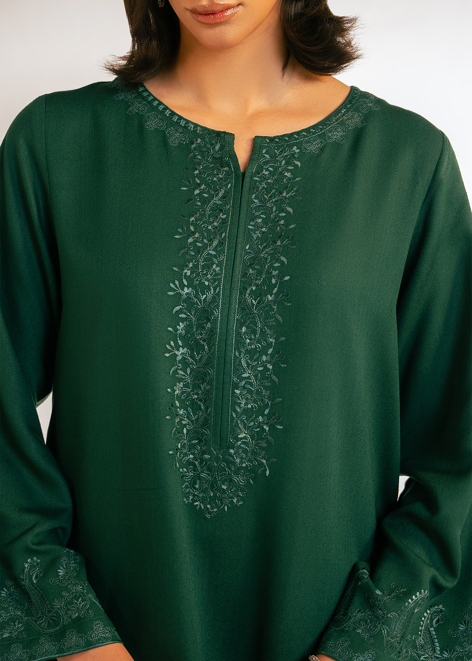 Green Embroidered Suit