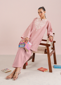 Light Pink Embroidered Co-ord