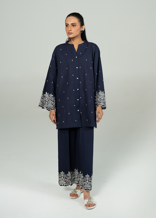 Navy Embroidered Co-ord