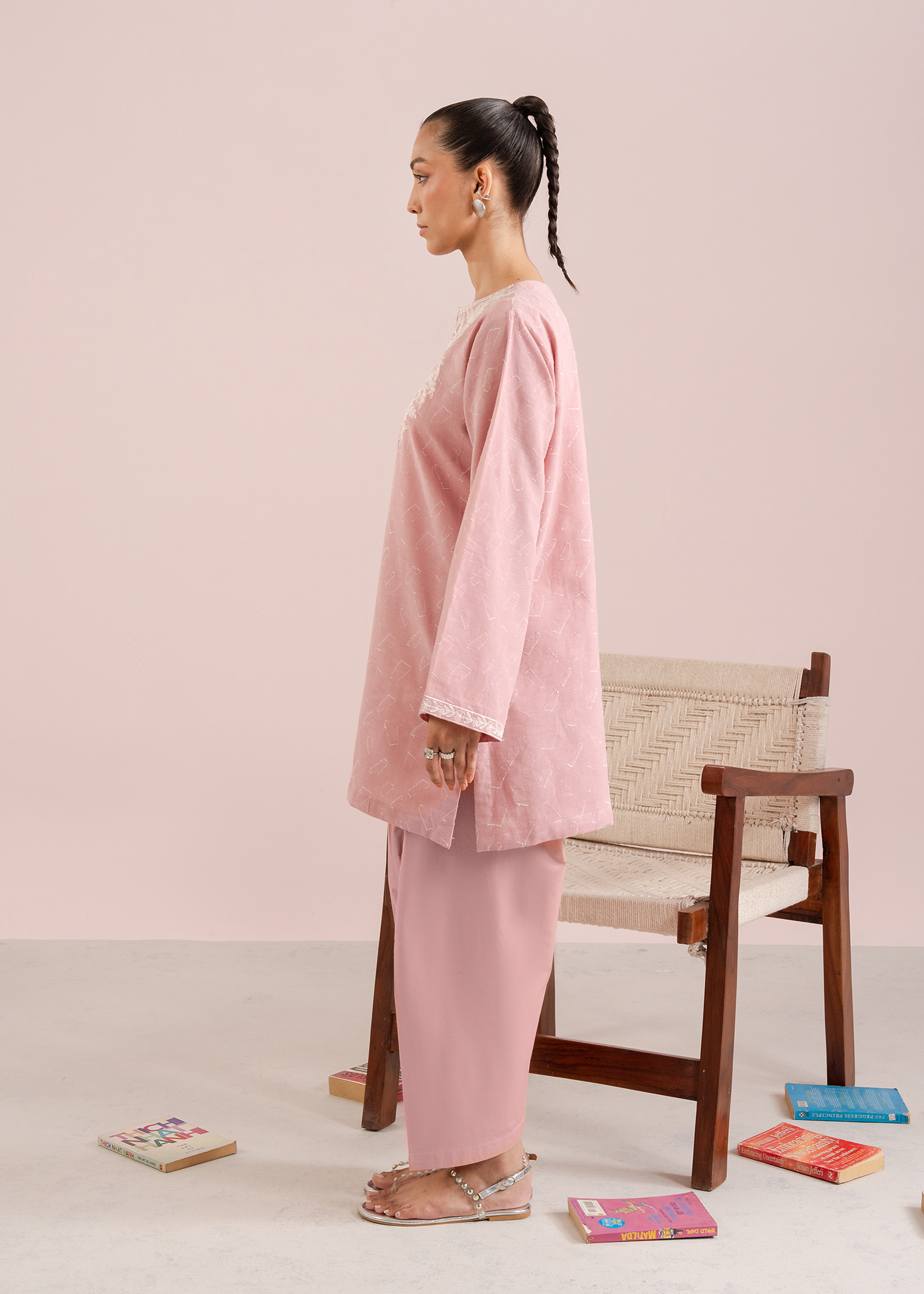 Light Pink Embroidered Co-ord