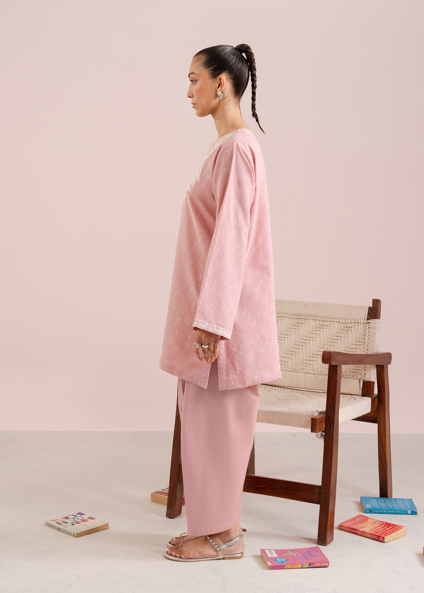Light Pink Embroidered Co-ord