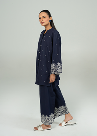 Navy Embroidered Co-ord