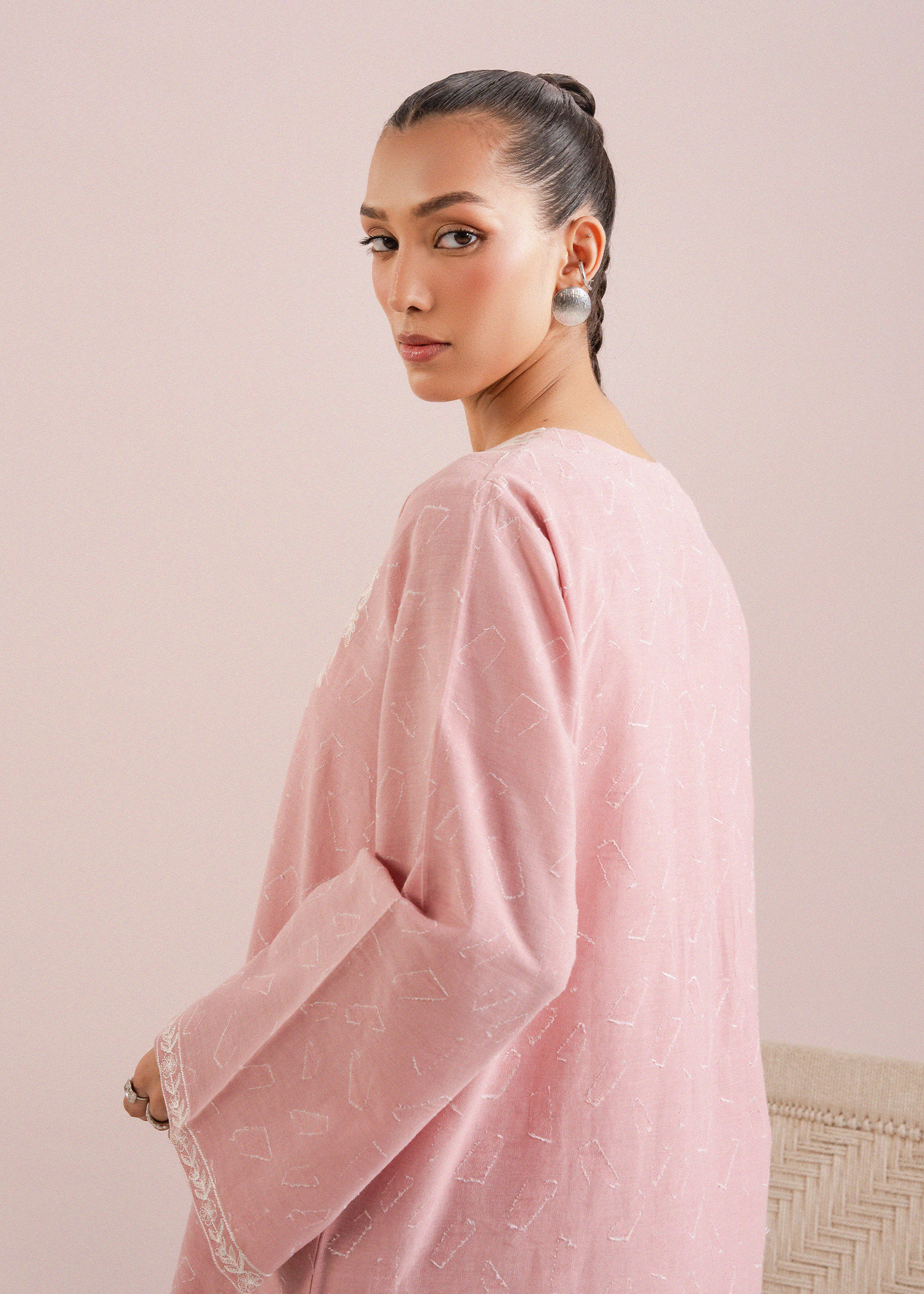 Light Pink Embroidered Co-ord