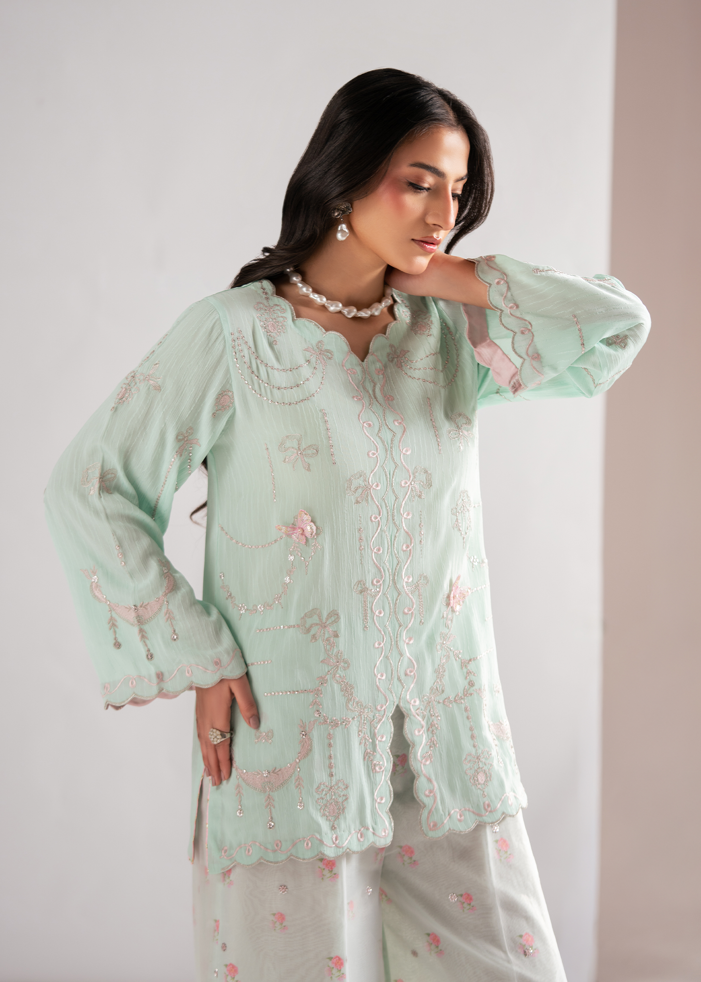 Selene Mint Green Festive Pret