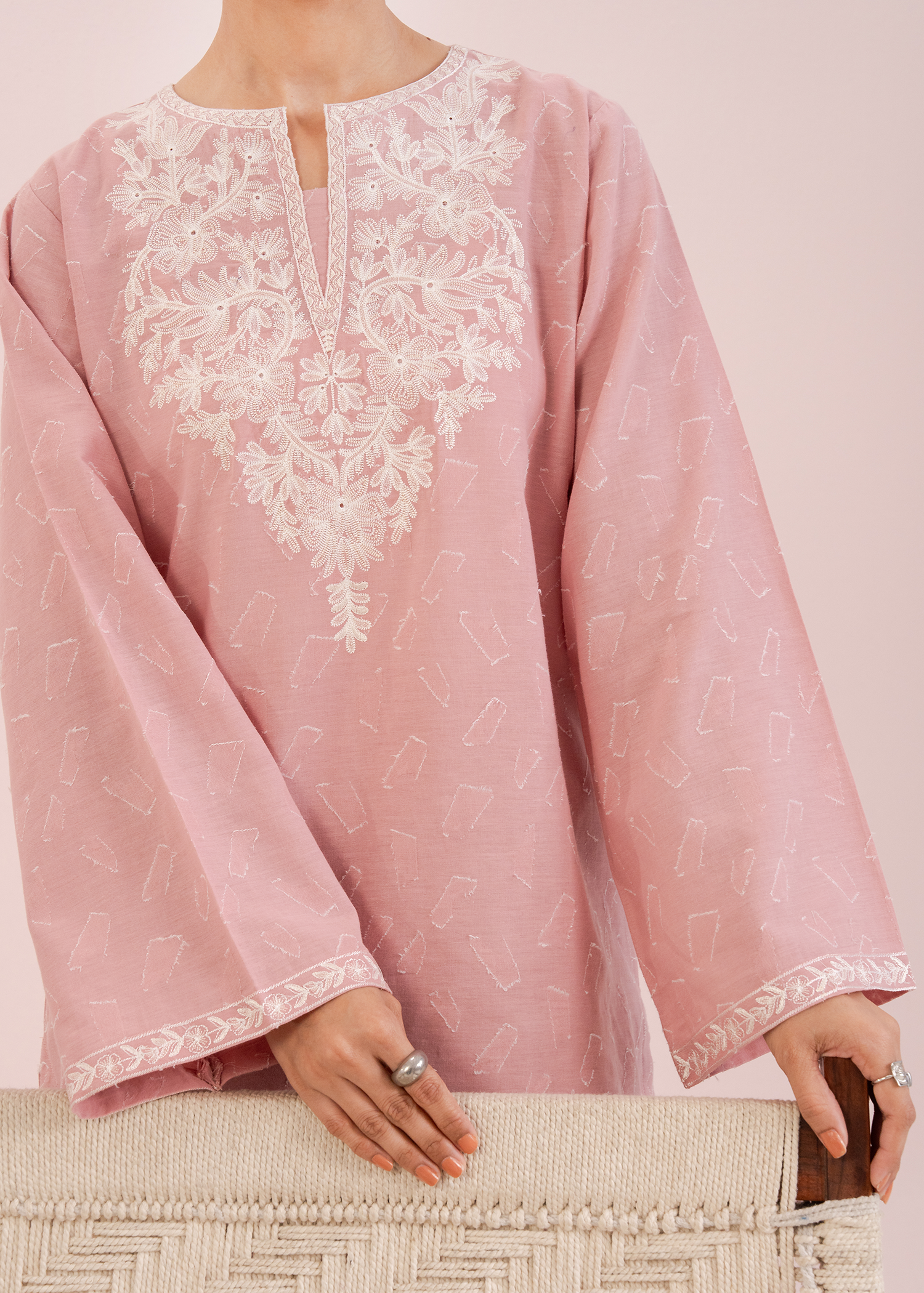 Light Pink Embroidered Co-ord