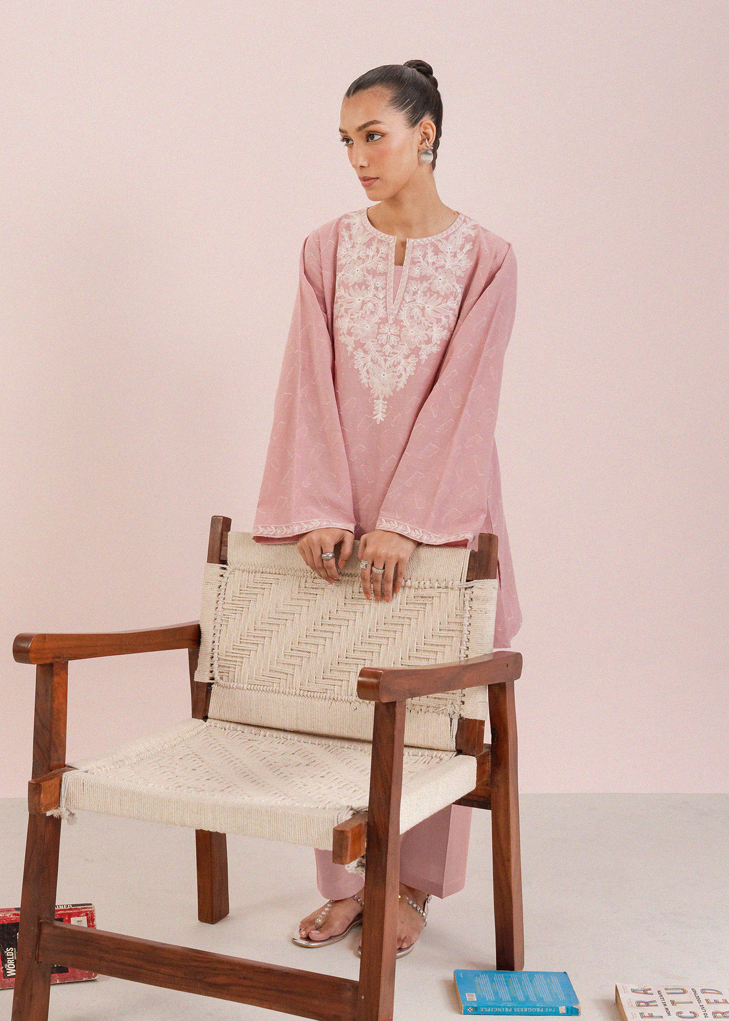Light Pink Embroidered Co-ord