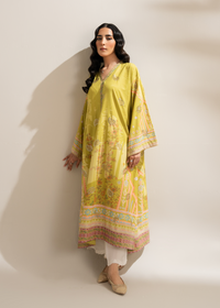 Lime Printed Embroidered Shirt