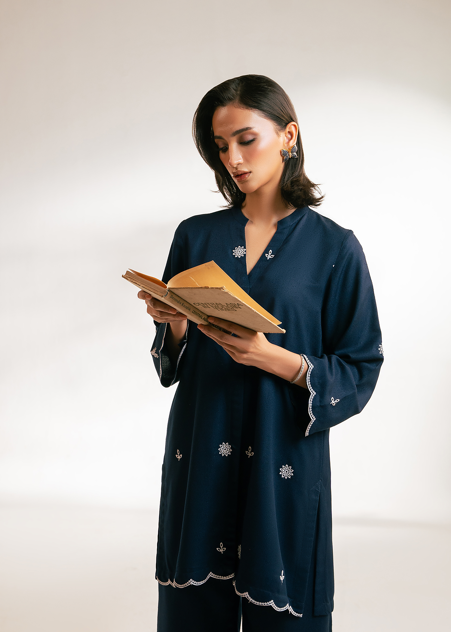 Blue Embroidered Suit