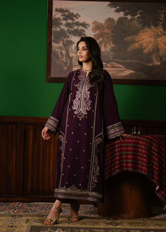 Purple Embroidered Suit