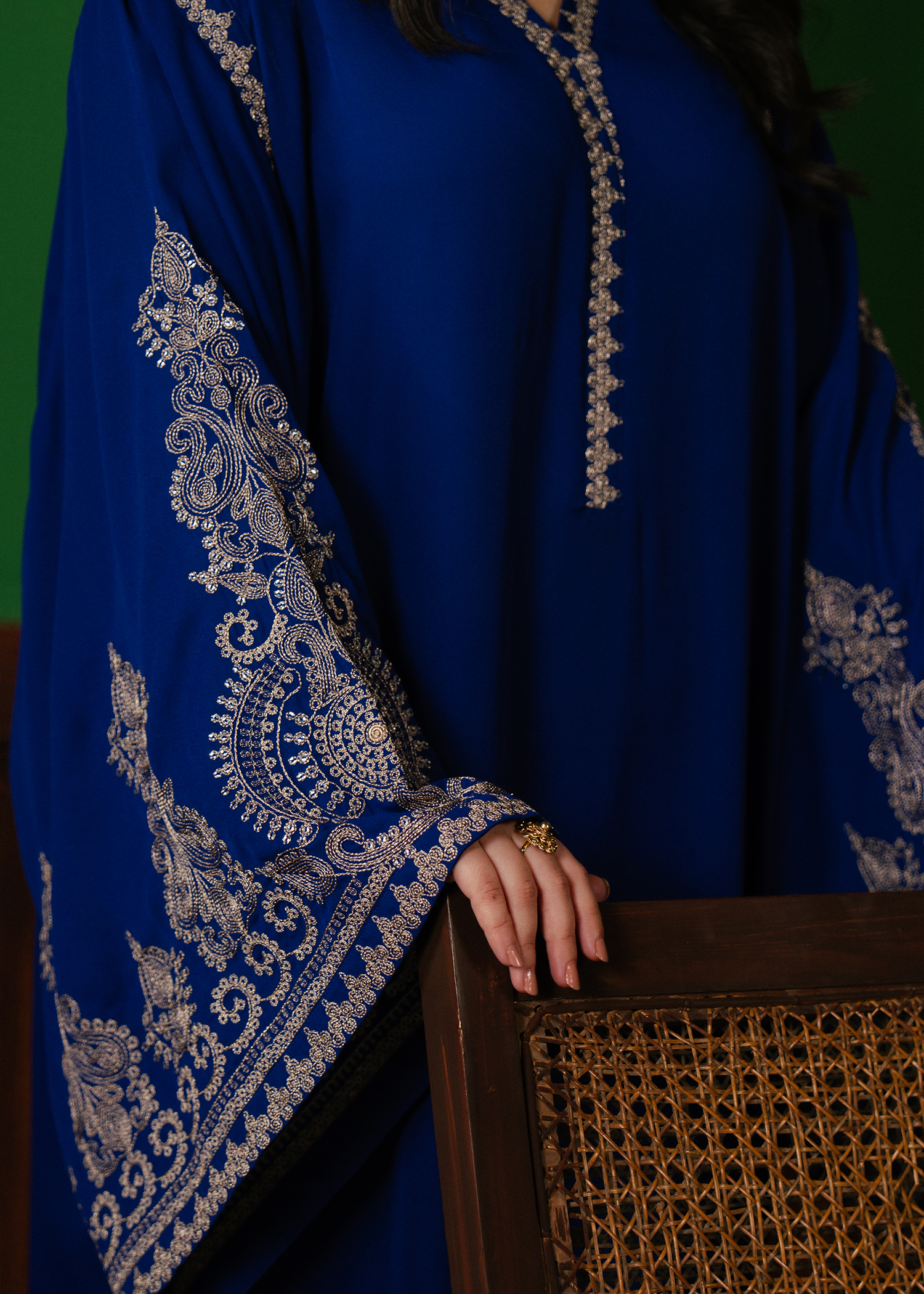 Royal Blue Embroidered Kaftan