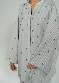 Grey Embroidered Co Ord