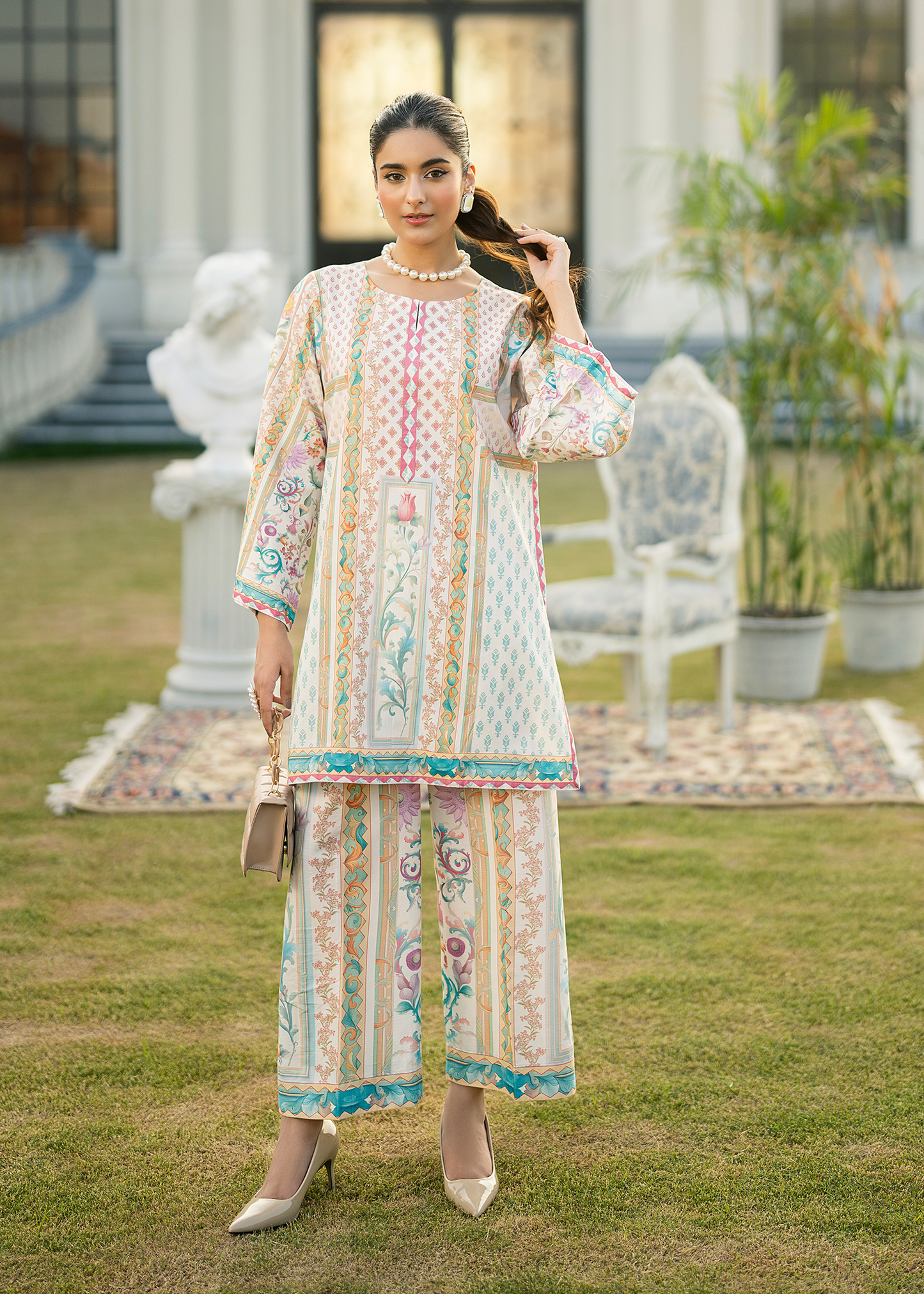 White Printed Co-ord