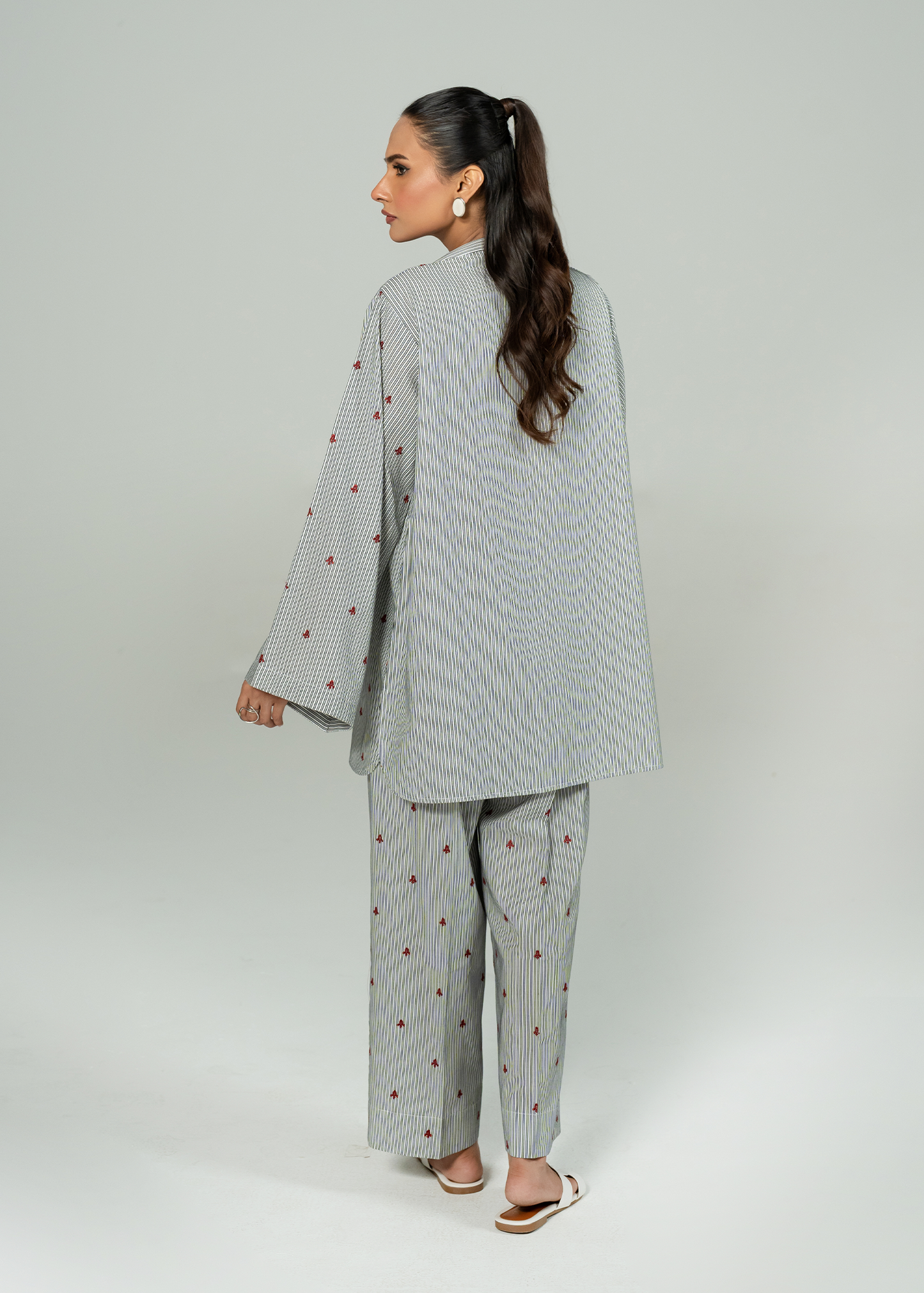 Grey Embroidered Co Ord