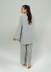 Grey Embroidered Co Ord