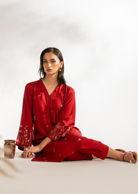 Red Embroidered Suit
