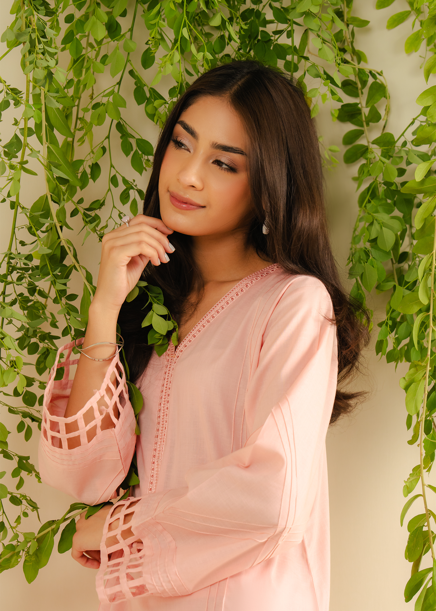 Light Pink Embroidered Suit