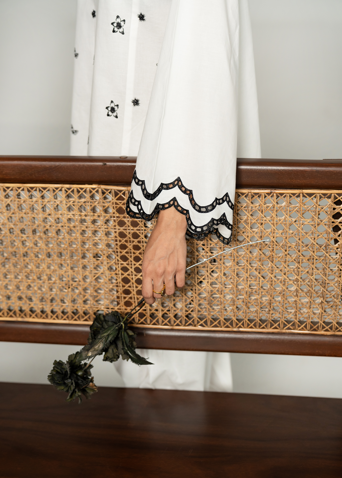 White Embroidered Suit