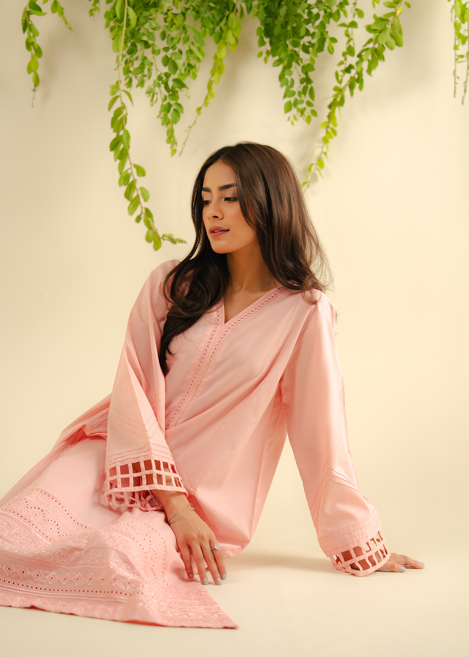 Light Pink Embroidered Suit