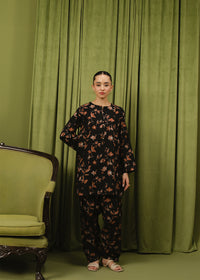 Black Printed Suit