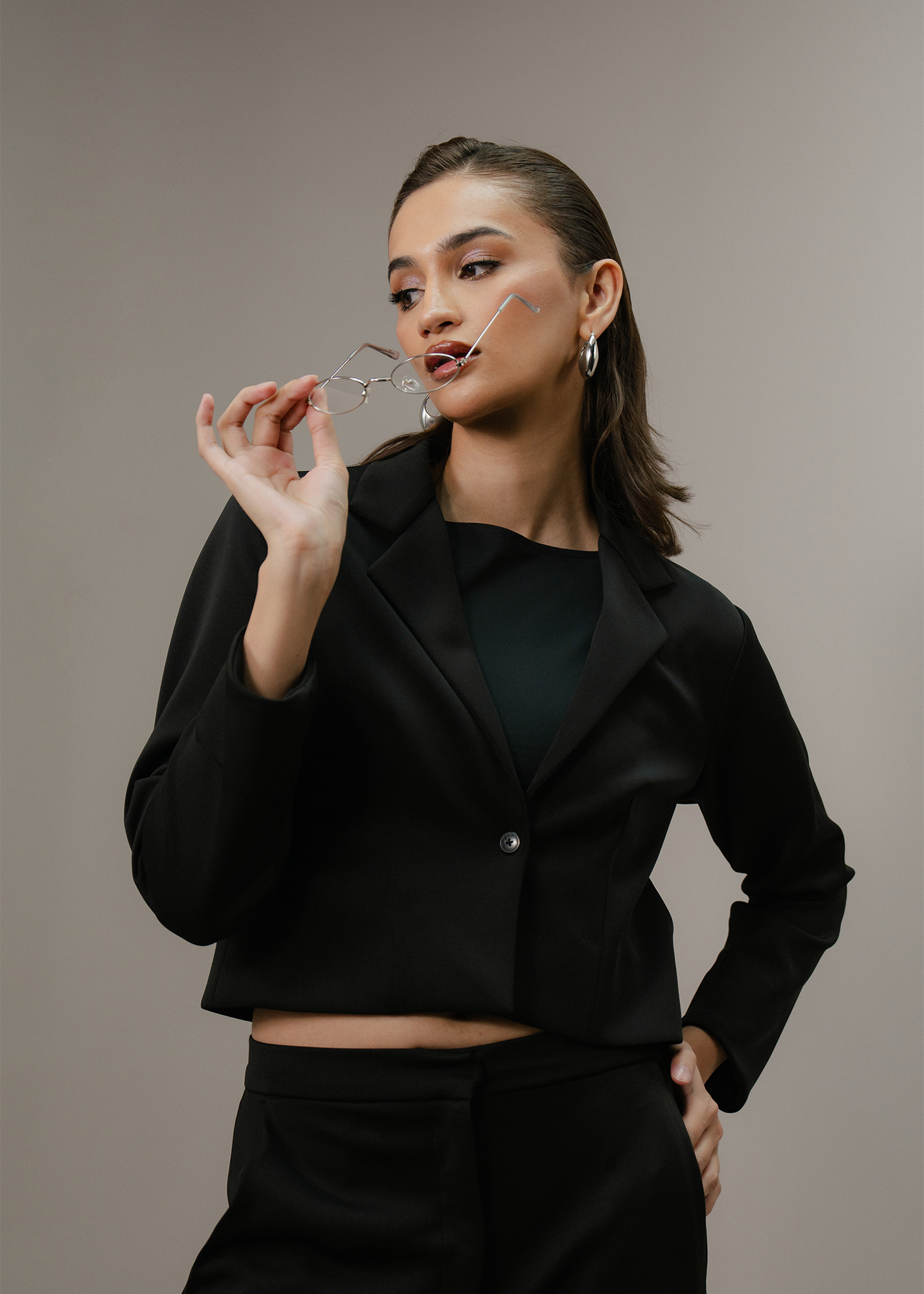 Black Scuba Short Blazer